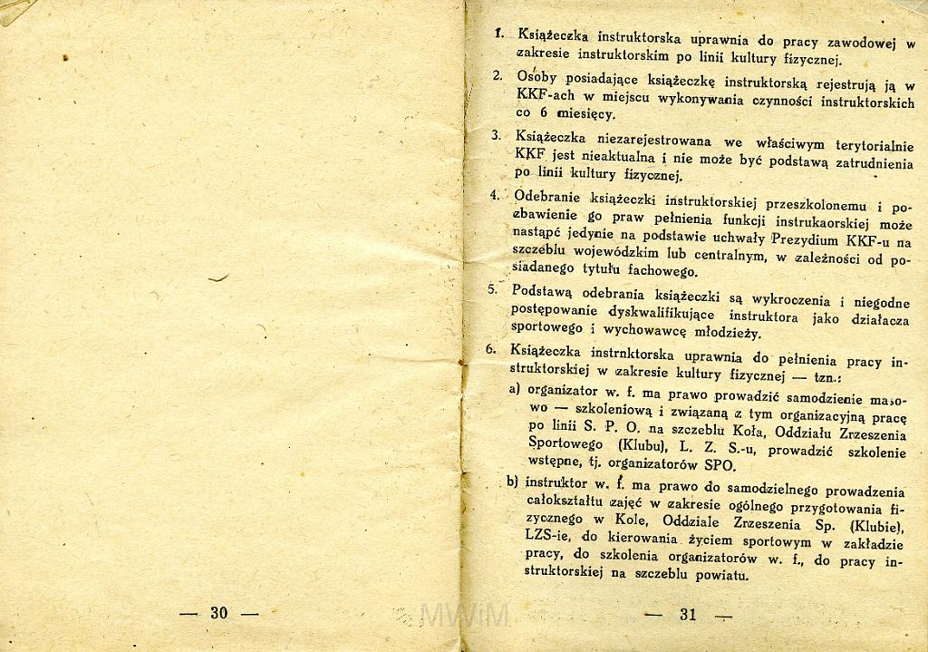 KKE 3258-17.jpg - Ksiązeczka Instruktorska Główny Komitet Kultury Fizycznej, Jana Rutkowskiego, Warszawa, 1952 r.